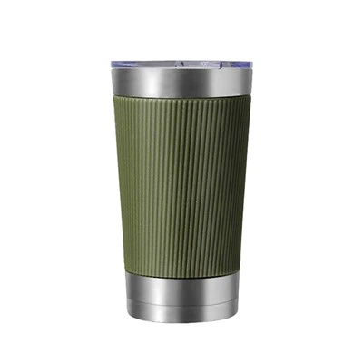 16oz Rubber Sleeve Stainless Steel Tumbler